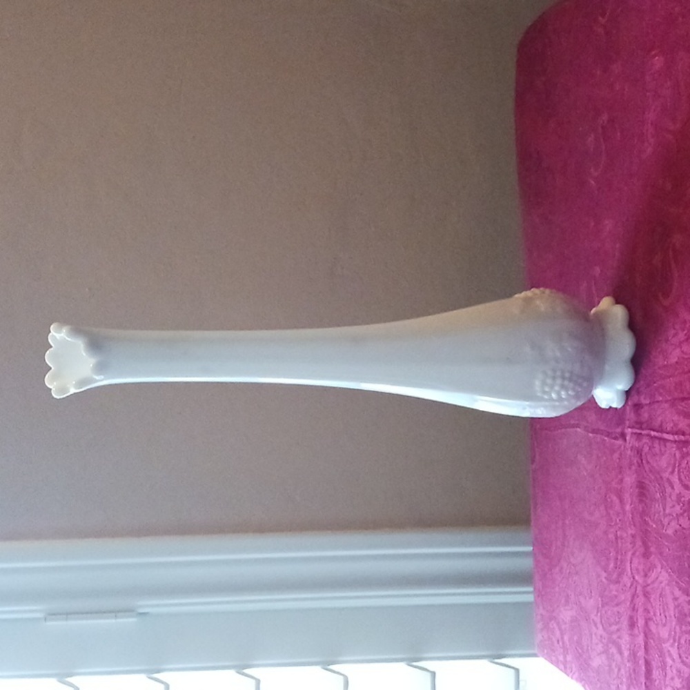 Westmoreland Swung Milk Glass Vase Paneled Grape Design          13 " High